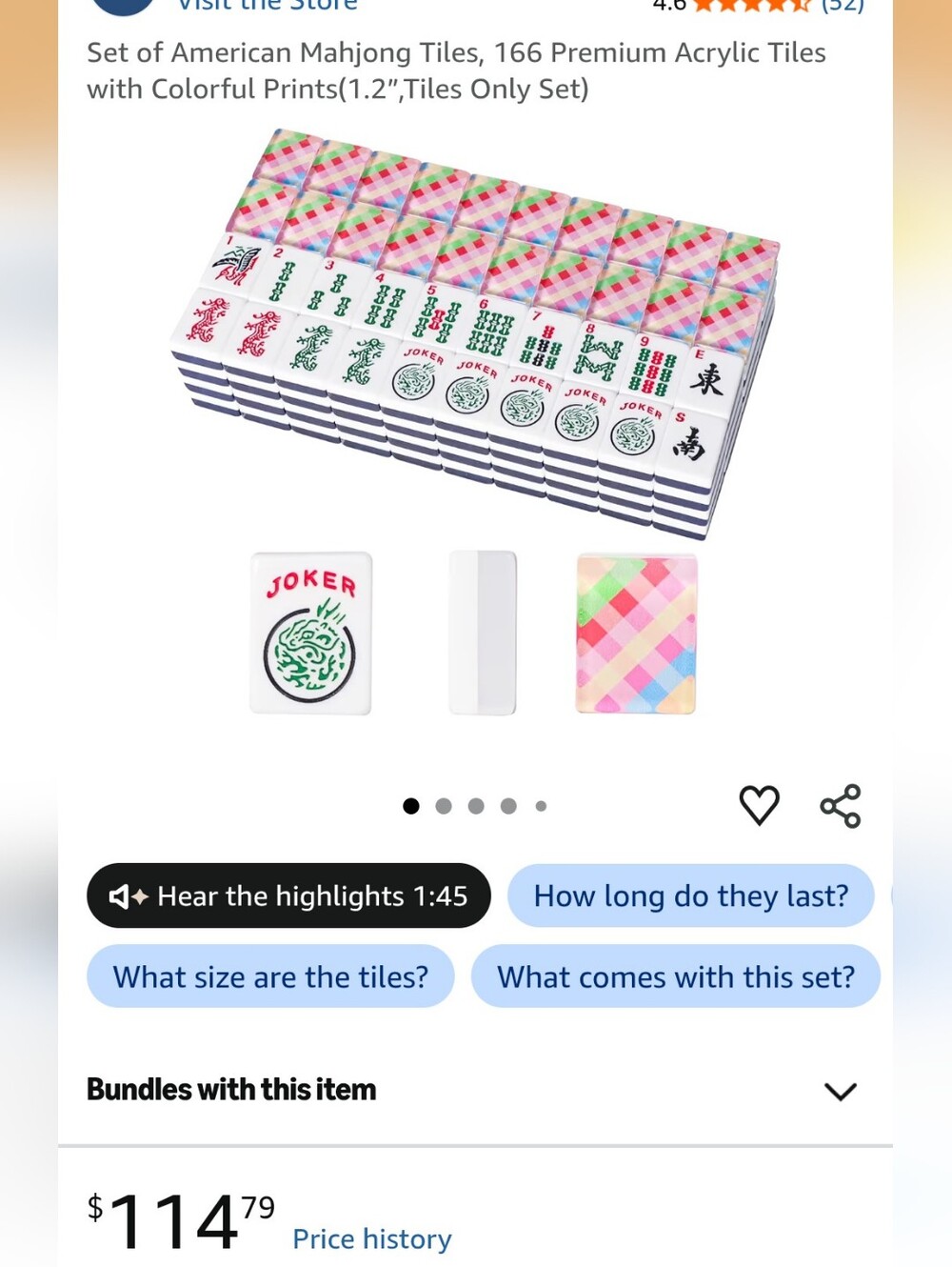 Colorful Complete Acrylic Mahjong Tiles Set - Pink Multi